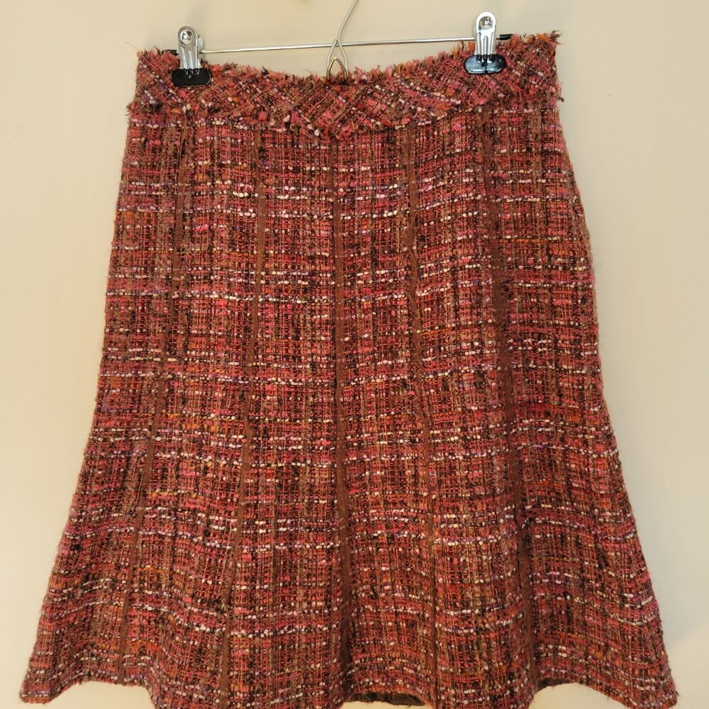 Lida Baday | Wool Blend Barbie Academia Flare Skirt | Size 8